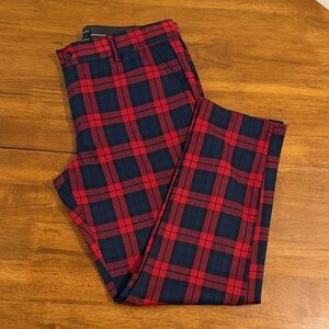 Forever 21 Red and Black Checkered Trousers